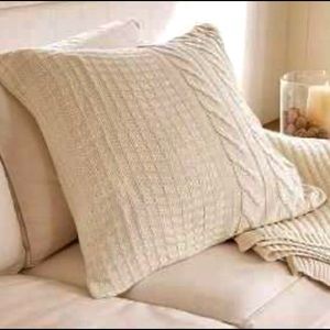 Pottery Barn Accents Blue Hand Knit Woven Pillow Cover Poshmark